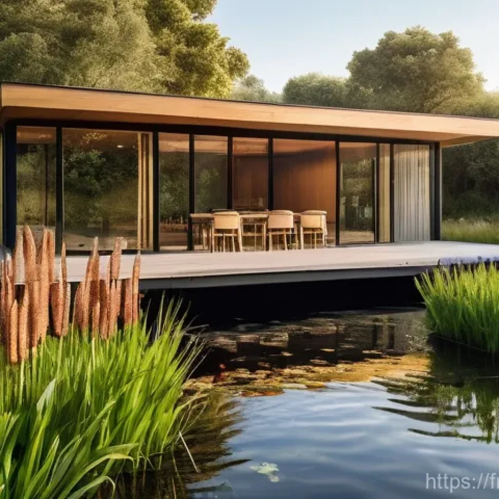 자연형 물 정화 시스템의 연구개발 투자 방안 - **Prompt:** A picturesque "filtering garden" for water purification, showcasing a vibrant array of n...