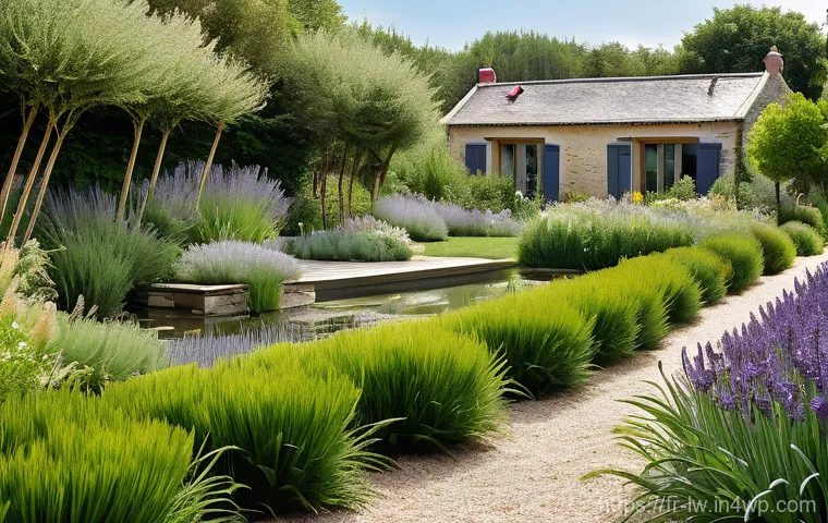 자연형 물 정화 시스템의 연구 및 개발 현황 - **Image Prompt: A Serene Phytopurification Garden for a French Countryside Home**

    **Description...